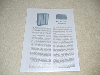 Fisher XP-10, XP-5 Speaker Review, 1 pg, Full Test-image