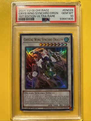 YuGiOh CRYSTAL WING SYNCHRO DRAGON #RA02-EN029🔥PSA 10🔥1st ED-2024 ULTRA RARE-image