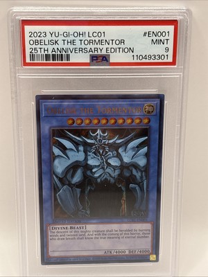2023 YU-GI-OH LC01-LEG COLL 25TH ANNIVERSARY OBELISK THE TORMENTOR #EN001 PSA 9-image