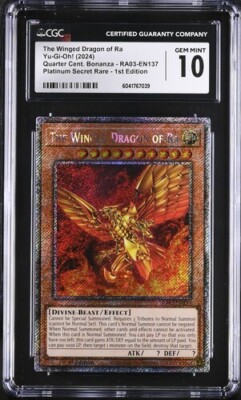 The Winged Dragon Of Ra *CGC GEM MINT 10* RA03-EN137 * Platinum Secret Rare-image