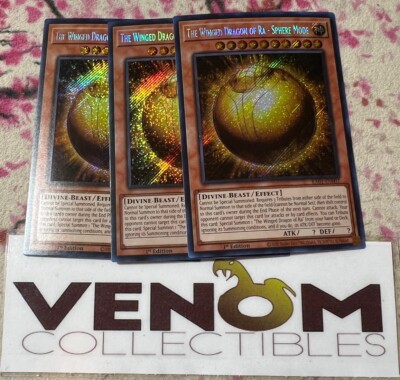 3x (M/NM) The Winged Dragon of Ra - Sphere Mode RA01-EN007 Secret Rare YuGiOh-image
