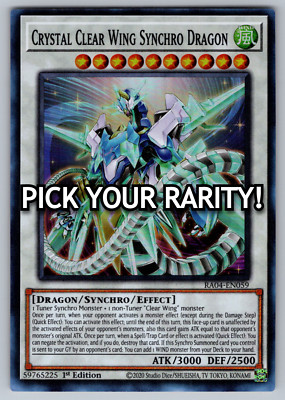 Crystal Clear Wing Synchro Dragon Yugioh RA04-EN059 - PICK YOUR RARITY NM-image