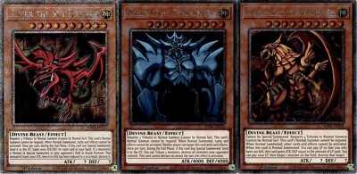 Yu-Gi-Oh! Obelisk Slifer Dragon Ra Winged RA04 Platinum Secret Rare Playset-image