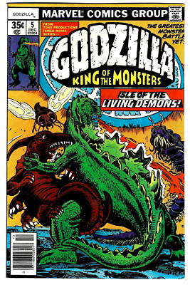 GODZILLA #5 in VF/NM condition a 1977 Marvel Bronze Age comic with SHIELD-image