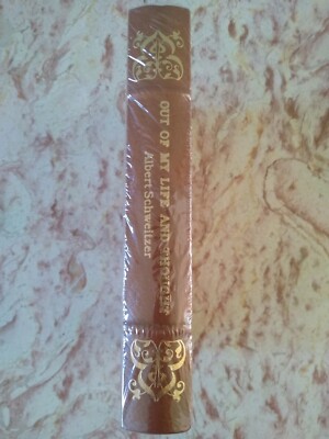 Easton Press Leather New Sealed Out of My Life & Thought Albert Schweitzer 1989 -image