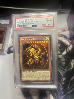 The Winged Dragon of Ra Yugioh 2021 KICO-EN065 Pharaoh's Secret Rare 1st PSA 9-image