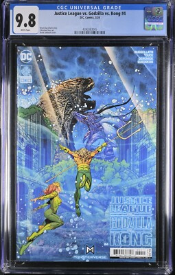 JUSTICE LEAGUE VS GODZILLA VS KONG #4 CGC 9.8 White Pages Pop 8-image
