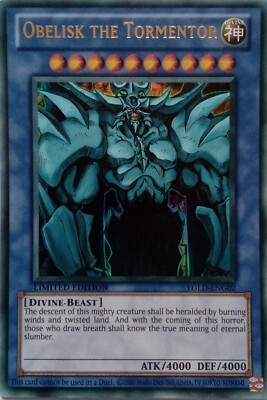 YGLD-ENG02 OBELISK THE TORMENTOR ULTRA RARE LIMITED EDITION YuGiOh CARD-image