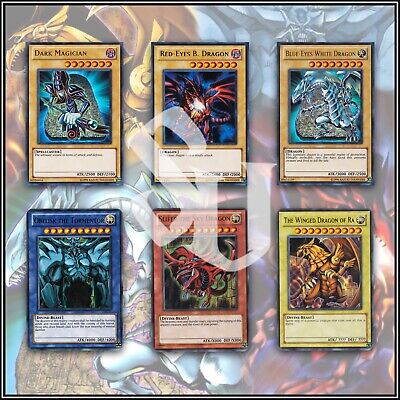 YuGiOh 25TH ANNIVERSARY PROMO GOD CARD RA SLIFER OBELISK BLUE RED EYES LC01🔥-image