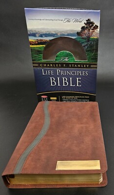 Life Principles Bible Charles Stanley NKJV Bonded Leather in Box-image