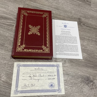 PRESIDENT GEORGE H W BUSH SIGNED - ALL THE BEST - EASTON PRESS LEATHER W/COA-image