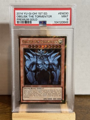 PSA 9 Obelisk The Tormentor PGLD-EN030 1st Edition Yu-Gi-Oh! Premium Gold 2014-image