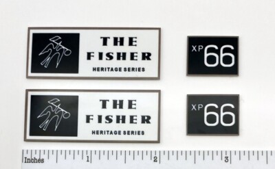 Fisher XP66 Speaker Badge Logo FOUR PIECE SET Custom Made Aluminum-image