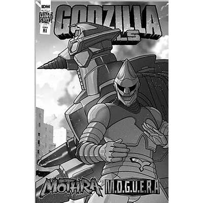 Godzilla Rivals Mothra Vs Moguera #1 Cover C Vasquez b&w 1:10 Variant IDW-image