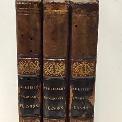 1813 Leather 3 Vol. Portraits, Memoirs, and Characters, Of Remarkable Persons-image
