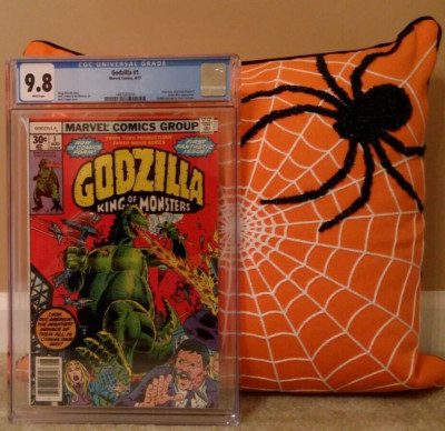GODZILLA:  #1 CGC 9.8 TRIMPE MOONEY DAVE COCKRUM;NEWSSTAND; KING OF THE MONSTERS-image