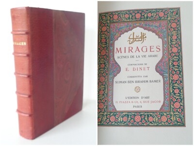 Mirages Scenes of the Arab Life 1906 Piazza Dinet Leather Binding Rene Kieffer-image