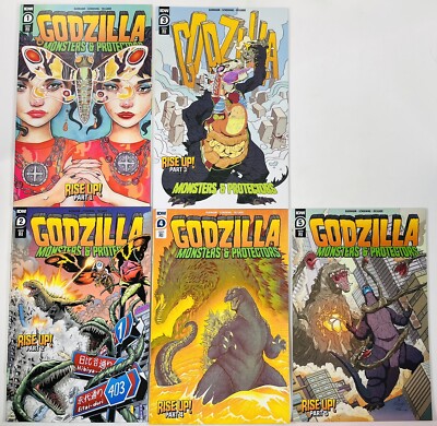 15 GODZILLA MONSTERS & PROTECTORS 1-5 COMPLETE A/ B SET + ALL 5 1:10 RI VARIANTS-image