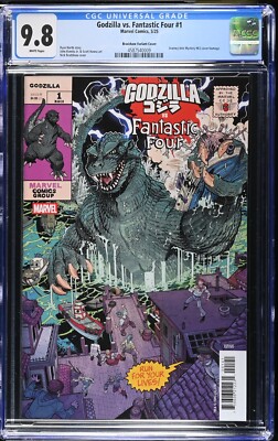 Godzilla Vs. Fantastic Four #1 Nick Bradshaw Monster Homage Cover Marvel CGC 9.8-image