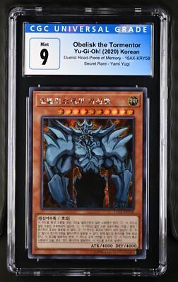 Yugioh Korean - Obelisk the Tormentor - Secret Rare CGC 9 Mint - Free Pack!-image