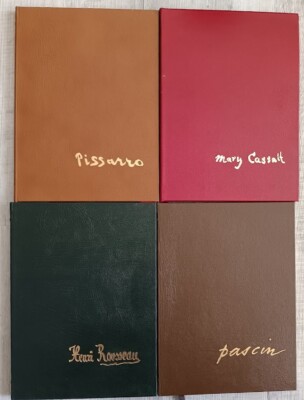 Easton Press leather art books, Pissarro, Cassatt, Pascin, Rousseau-image