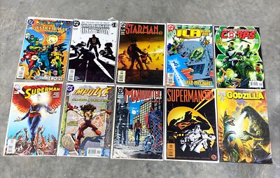 Qty.10 DC & IDW Comics Assorted Mix Superman, Impulse,Manhunt, Godzilla & More-image