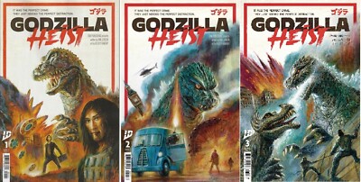 GODZILLA HEIST SET OF 3 ISSUES #1/2/3 COVER A EGGLETON IDW 2025-image
