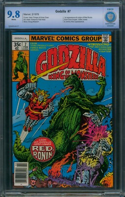 Godzilla #7 ❄️ CBCS 9.8 WHITE ❄️ 1st RED RONIN King of the Monsters Marvel 1978-image