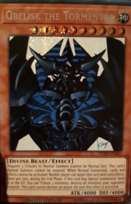 Yu-Gi-Oh! TCG Obelisk the Tormentor (alternate art) 2019 Gold Sarcophagus Tin...-image