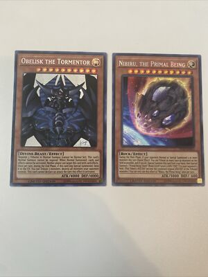 Yugioh Obelisk The Tormentor TN19-EN007 & Nibiru, The Primal Being TN19-EN013 NM-image