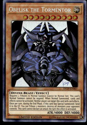 Yugioh TCG #TN19-EN007 Obelisk the Tormentor Limited Ed Prismatic Secret Rare MP-image