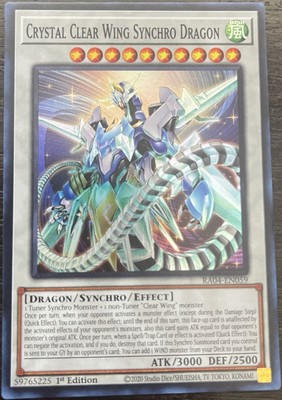 Crystal Clear Wing Synchro Dragon RA04-EN059 Quarter Century Stampede 1st...-image