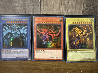 Yugioh Tcg Egyptian God Card Trio Slifer Obelisk Winged Dragon Of Ra Lc01-image