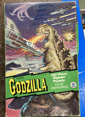 Vintage SUPER Rare GODZILLA Puzzle 150pc 1978 HG Toys Complete Gojira-image