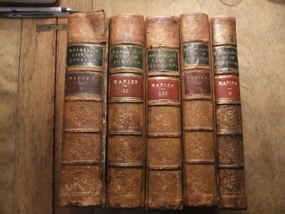 vintage Boswell's life of johnson 1884 Napier edition leather-image