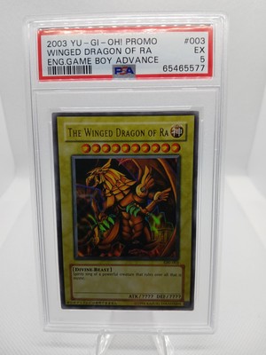 2003 YUGIOH PROMO WINGED DRAGON OF RA ENGLISH GAME BOY ADVANCE #003 PSA 5 CARD -image