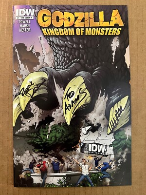 SIGNED X3 Godzilla: Kingdom of Monsters #1 IDW Publishing Staff Cover IV | VF+-image