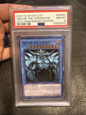 PSA 8 Obelisk the Tormentor EN001 25th Anniversary LC01 Yugioh Card-image