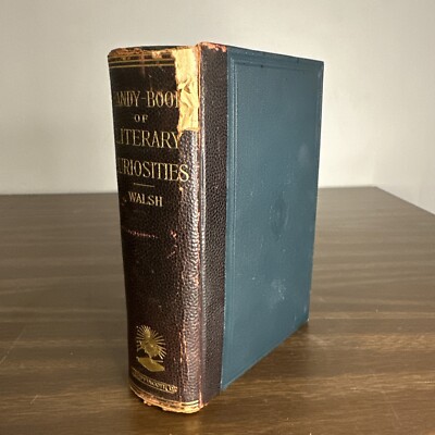 1893 Handy Book Of Literary Curiosities Walsh Leather Bound Antique-image