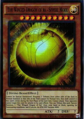 WINGED DRAGON OF RA SPHERE HOLO YuGiOh YU GI OH Custom Anime Collectible Card-image