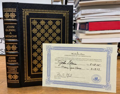 2005 Signed Collector’s Edition Easton Press John Glenn, A Memoir, Authenticated-image