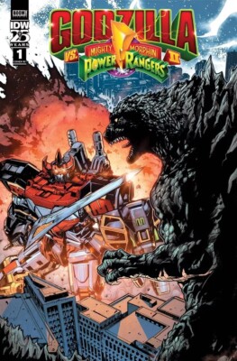 GODZILLA VS MIGHTY MORPHIN POWER RANGERS II #1 1:10 VARIANT MMPR  IDW COMIC 2024-image
