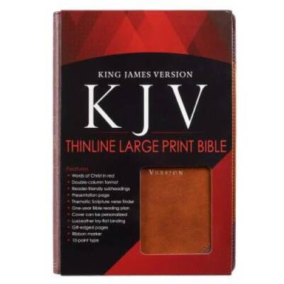 KJV LP Lux-Leather Brown Portfolio Design - Leather Bound - GOOD-image