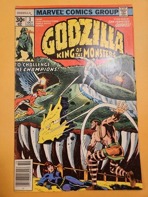 GODZILLA King of Monsters #3 vintage Marvel comic book 1977 FINE-image