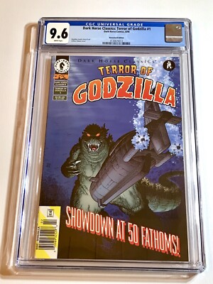 1998 DARK HORSE TERROR OF GODZILLA #1 ARTHUR ADAMS RARE NEWSSTAND CGC 9.6-image