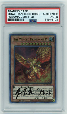 PSA Signed Jonathon Todd Ross Yu-Gi-Oh! The Winged Dragon of Ra LED7-EN000-image