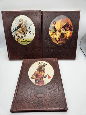 Time Life Books Old West 3 Hardback books 1974 Leather Bound The Women, Great Ch-image
