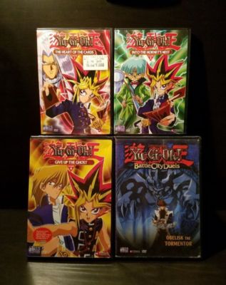 Lot of 4 Yu-Gi-Oh! Anime DVDs Vol #1 & 4 + Obelisk the Tormentor + The Movie-image