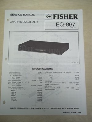 Fisher Service/Repair Manual~EQ-857 Graphic Equalizer-image