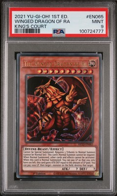 2021 YU-GI-OH! KING'S COURT 1ST ED #EN065 THE WINGED DRAGON OF RA PSA 9-image